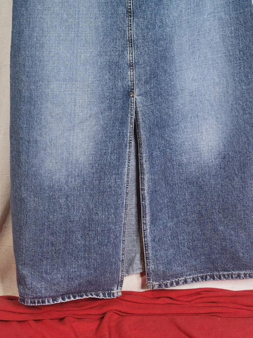 Hydraulic Vtg Button Fly Back Slit Cotton Denim Four Pocket Maxi Skirt Sz 9/10